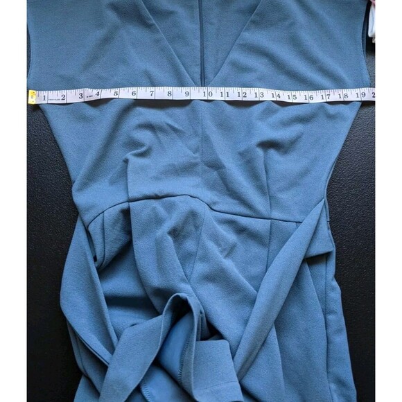 Bishop + Young Front Tie Jumpsuit Rain Wide Leg Cropped Cap Sleeve Pockets Small - Picture 4 of 11
